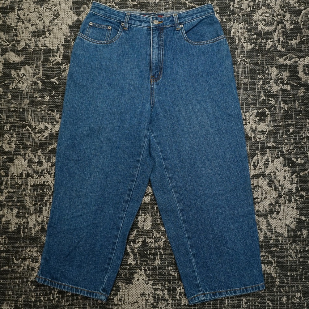90s Bill Blass Womens Capri Jeans Size 10 Baggy‎ Cropped Blue Retro Easy Fit Y2K